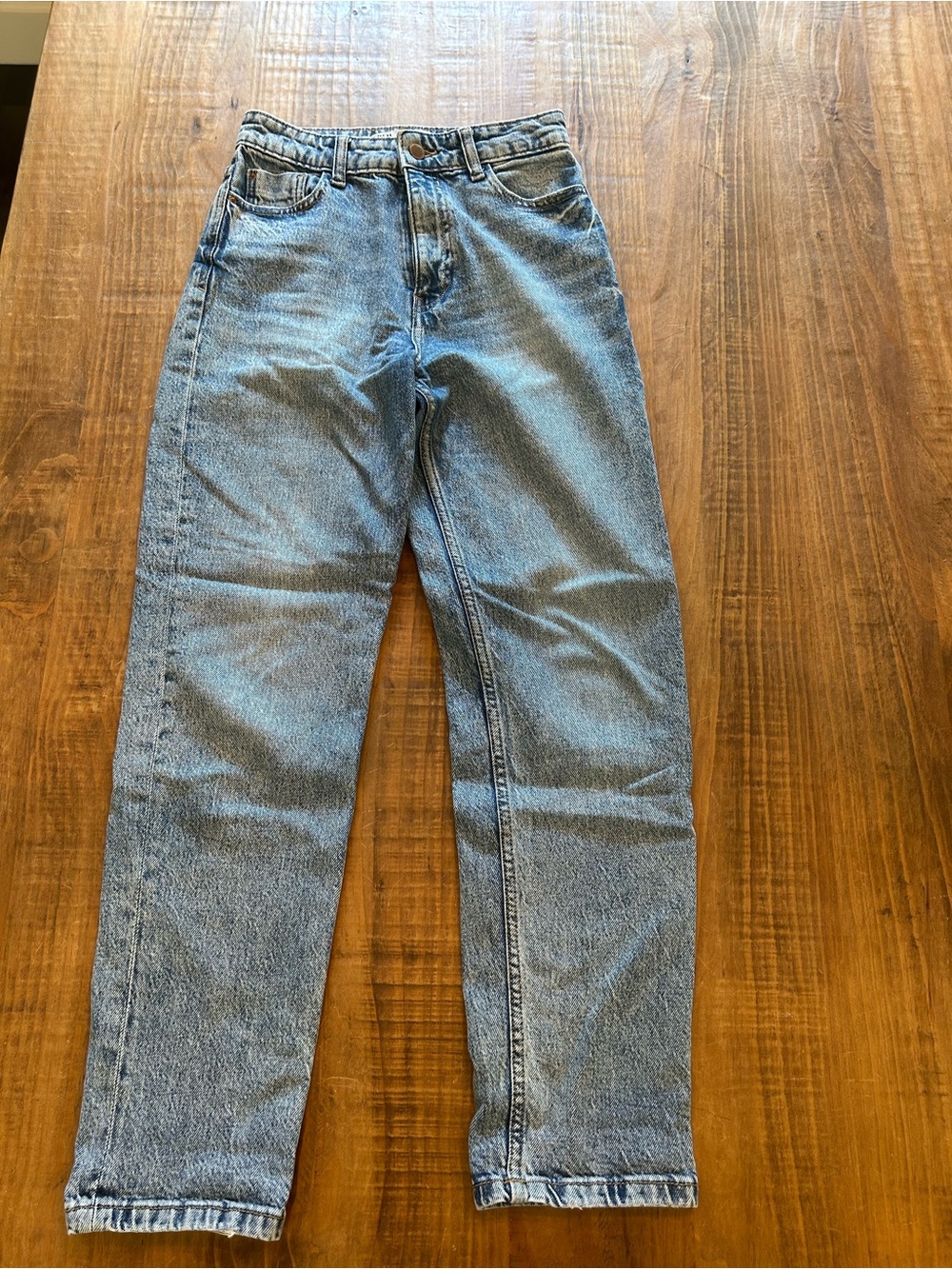 Zara Straight-Leg Mid Wash Jeans